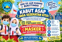 SDN 02 Aur Kuning Imbau Siswa Pakai Masker