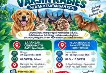 Balai Veteriner Bukittinggi Gelar Vaksin Rabies Gratis