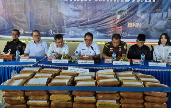 BNNP Sumbar Musnahkan 145 Kg Ganja dari Bandar Asal Bukittinggi