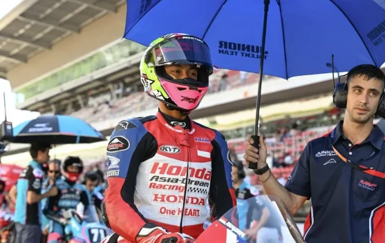 Kiandra Ramadhipa Sabet Podium Juara Moto3 Junior Championship Portugal