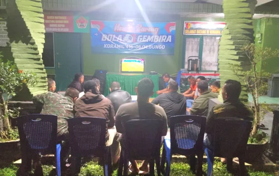 Kodam XX/TIB Bersama Personel Tanjab Nobar Piala Dunia 2026
