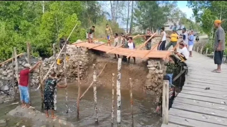 TNI Genjot Pembangunan Jembatan Garuda, Hubungkan Dua Desa di SBT