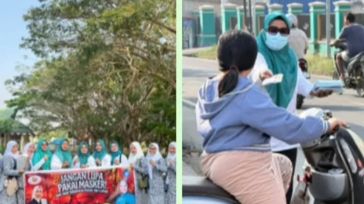 Cegah Paparan Asap Karhutla, IBI Bagikan Masker Gratis ke Warga Bula