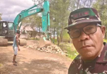 TNI-AD Kebut Pembangunan Jembatan Garuda Desa Englas SBT