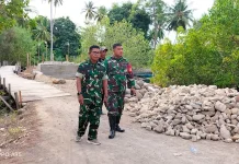 Dandim Masohi Tinjau Progres Pembangunan Jembatan Garuda di SBT