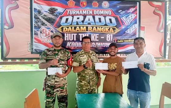 Koramil Bula Gelar Turnamen Domino Meriahkan HUT TNI ke-81, 32 Peserta Ikut Andil