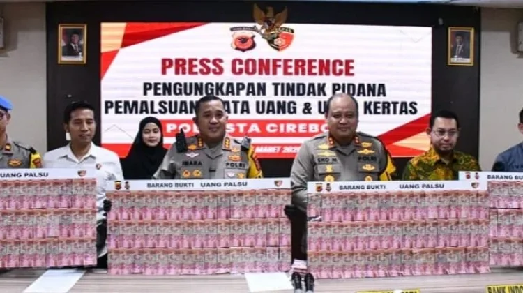 Polresta Cirebon Ungkap Sindikat Uang Palsu Rp12 Miliar jelang Lebaran
