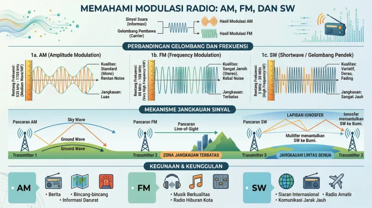 Sinyal Radio: Modulasi, Rentang Frekuensi, dan Perbedaan AM, FM, serta SW