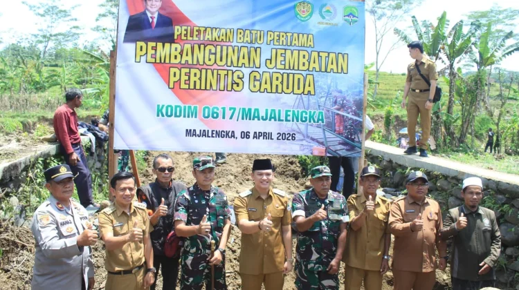Peletakan Batu Pertama Jembatan Garuda TNI di Majalengka