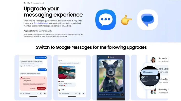 Samsung Messages Ditutup Juli 2026, Pengguna Diminta Beralih ke Google Messages