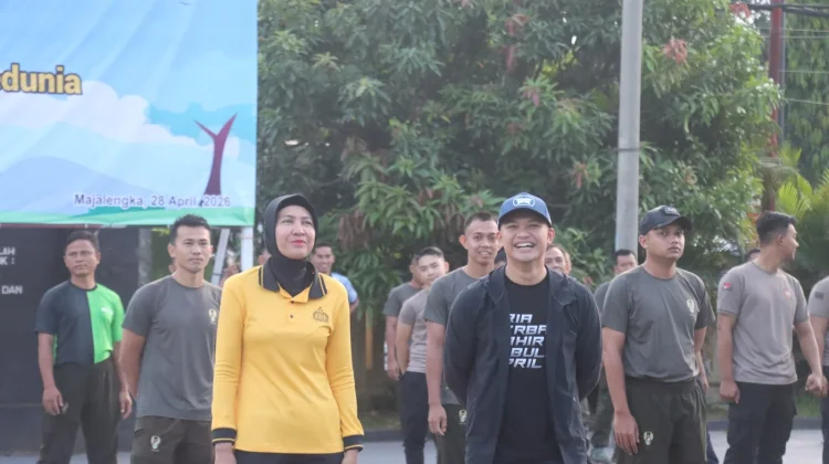 Polres Majalengka Gelar Olahraga Bersama Peringati Hari K3 Sedunia