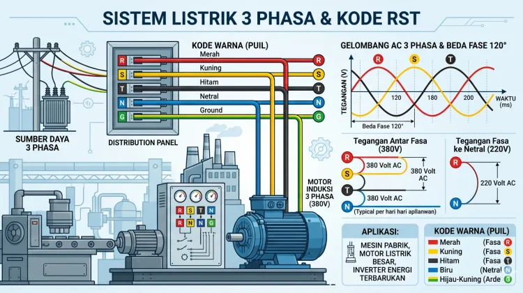 Memahami Listrik 3 Phasa dan Kode RST: Solusi Daya Kelistrikan Berskala Besar