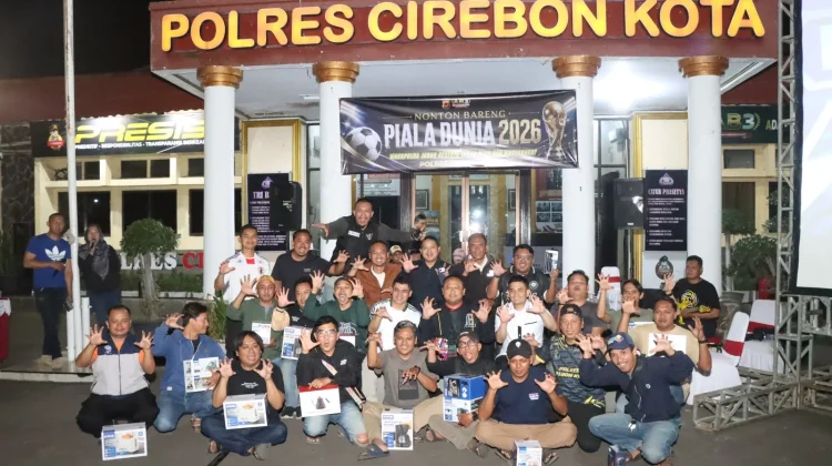 Wakapolda Jabar Hadiri Nobar Piala Dunia 2026 di Polres Cirebon Kota