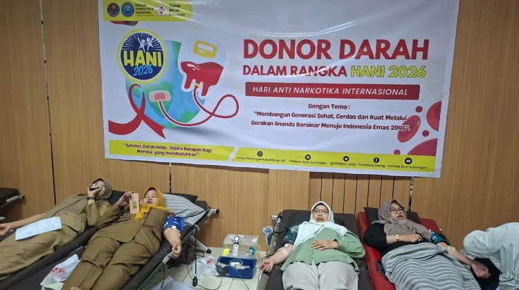 Donor Darah HANI 2026, BNNK Kuningan Himpun 77 Kantong Darah