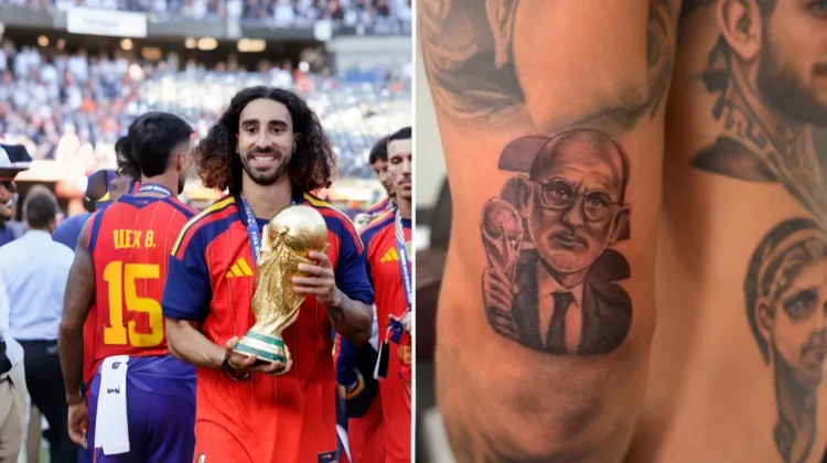 Cucurella Buat Tato Wajah Pelatih Spanyol usai Juara Dunia