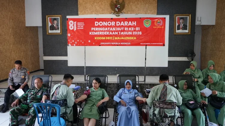 Setetes Darah Selamatkan Sesama, Kodim Majalengka Gelar Donor di HUT ke-81 RI