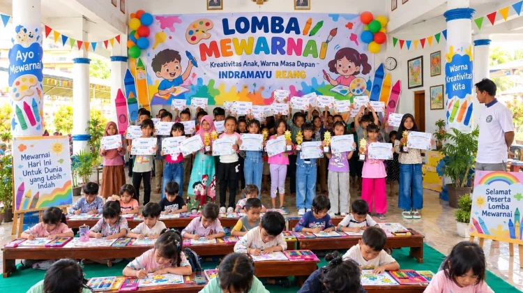 Karang Taruna Wirasantika Indramayu Gelar Lomba Mewarnai Anak