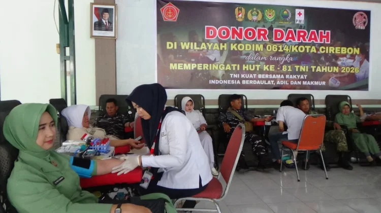 Kodim 0614/Kota Cirebon Ajak TNI-Polri hingga Pelajar Donor Darah