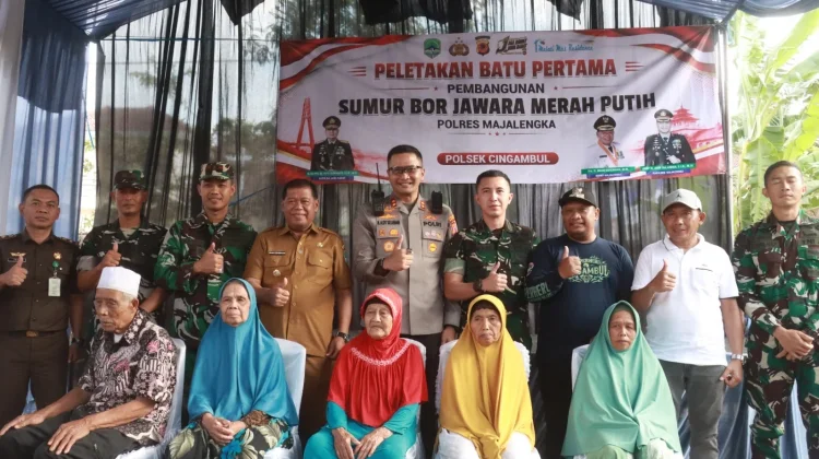 Kemarau Bikin Warga Krisis Air, Polres Majalengka dan Pemkab Bangun Sumur Bor