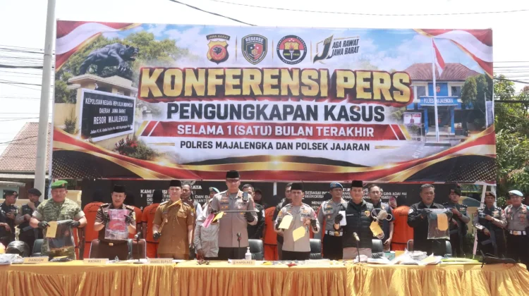 Polres Majalengka Bongkar 20 Kasus Kriminal, 40 Tersangka Diamankan