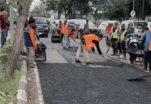 Pemkot Cirebon Tambal sementara Jalan Cipto Demi Keselamatan