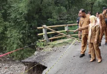 Wakil Wali Kota Tinjau Longsor di Jembatan Lebakngok