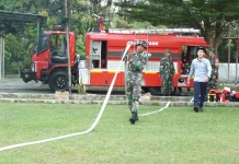 Kodim 0614 Kota Cirebon Gelar Latihan Pemadaman Kebakaran