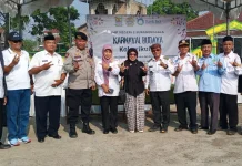 Ratusan Siswa SMPN 2 Suranenggala Meriahkan Karnaval Budaya Nusantara