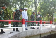 Tim Audit Wasrik Itdam III/Siliwangi Tinjau Pembangunan Jembatan di Wilayah Kodim