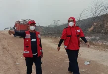 PMI Kuningan Bergerak, Dukung Penanganan Kebakaran TPA Ciniru