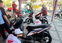 Motor Prima, Kerja Aman : 70 Driver Ojol Kuningan Servis Gratis