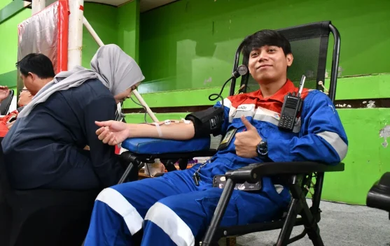 Ratusan Perwira Pertamina Balongan Indramayu Donorkan Darah