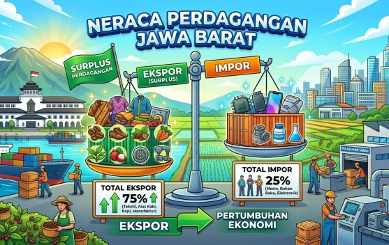 Januari-April 2026, Neraca Perdagangan Jawa Barat Surplus 8,90 Miliar Dolar AS