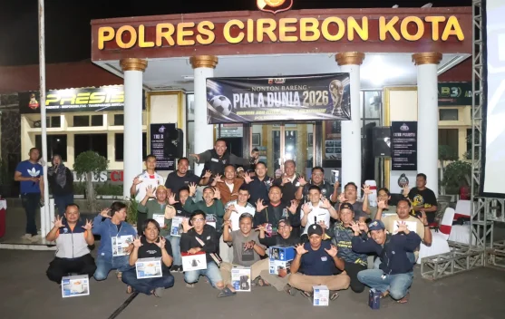 Wakapolda Jabar Hadiri Nobar Piala Dunia 2026 di Polres Cirebon Kota