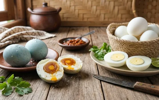 Kreativitas UMKM Jambi, Olah Telur Asin Inovasi Varian Asap dan Kerupuk