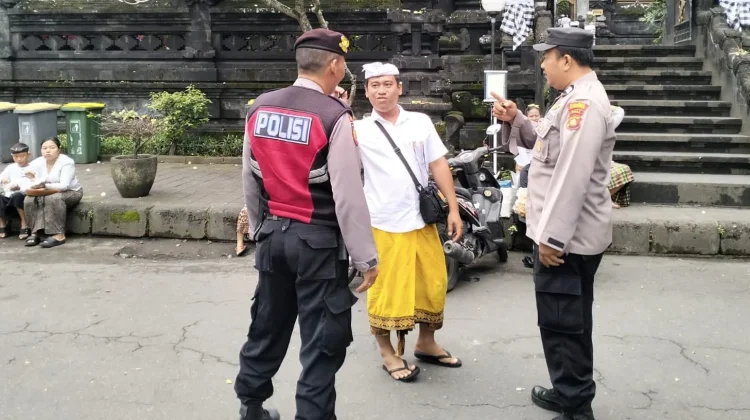 Polsek Dawan Laksanakan Patroli KRYD dan Pengamanan di Pura Goa Lawah