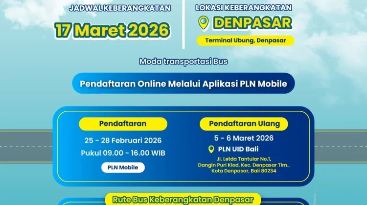 PLN Buka 500 Kuota Mudik Gratis Denpasar