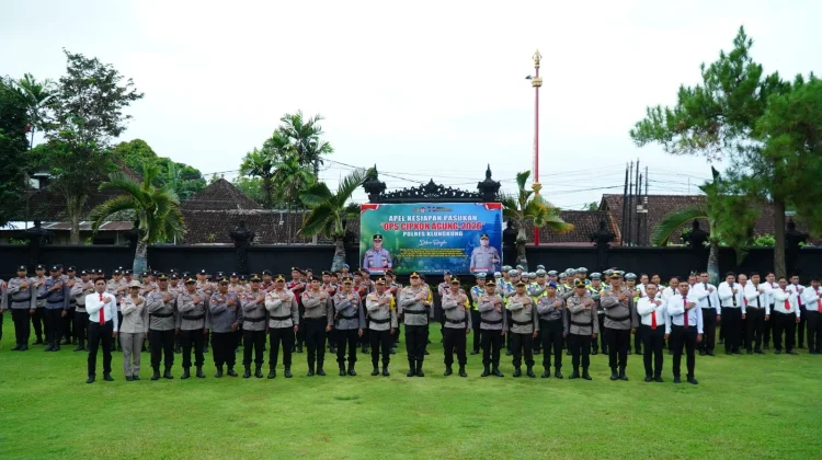 Polres Klungkung Gelar Apel Kesiapan Pasukan Ops Cipkon Agung 2026