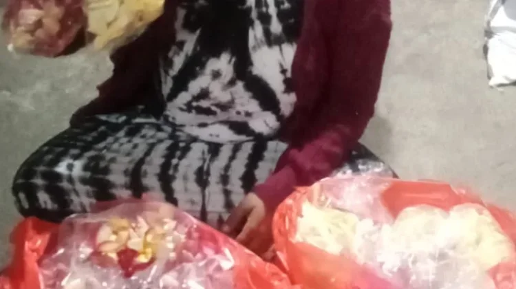 Ketut Novi Pedagang Bunga Jepun di Pasar Sibang