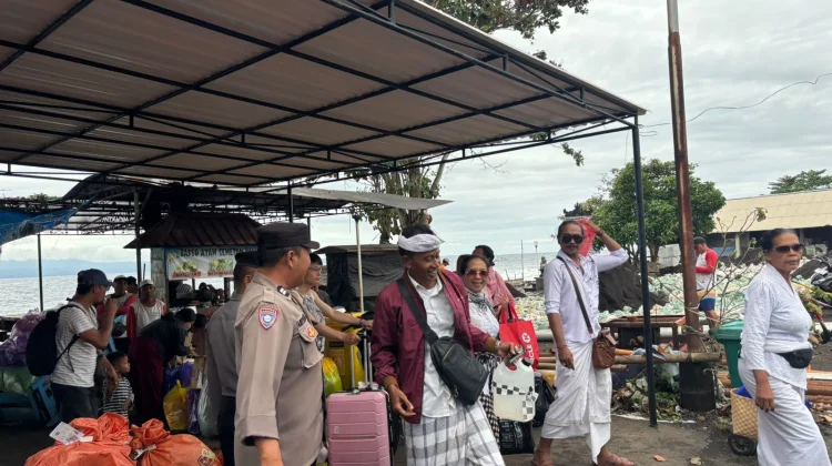 Polsek Dawan Intensifkan Patroli KRYD di Pura Goa Lawah dan Pelabuhan Tribuana