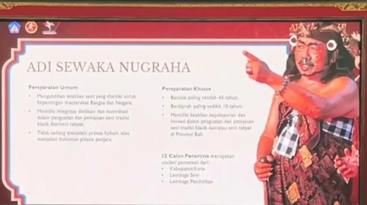 Adi Sewaka Nugraha Apresiasi Tertinggi bagi Seniman dan Budayawan Bali