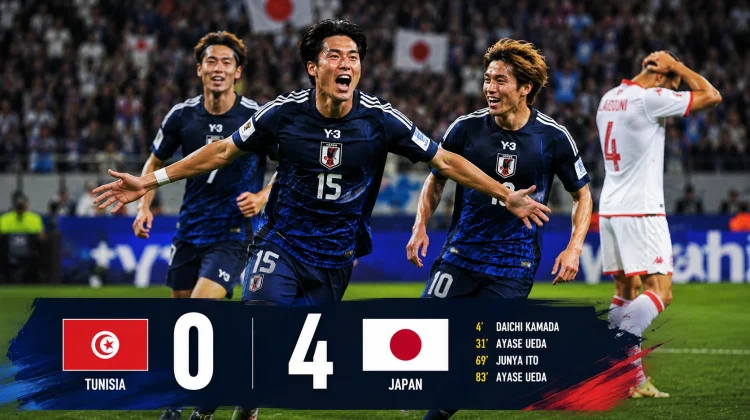 Jepang Libas Tunisia 4-0, Perbesar Peluang ke Babak Gugur Piala Dunia 2026