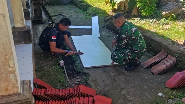 Bhakti TNI Terus Bergerak, Kodim Tabanan Percepat Rehab MCK SDN 4 Delod Peken
