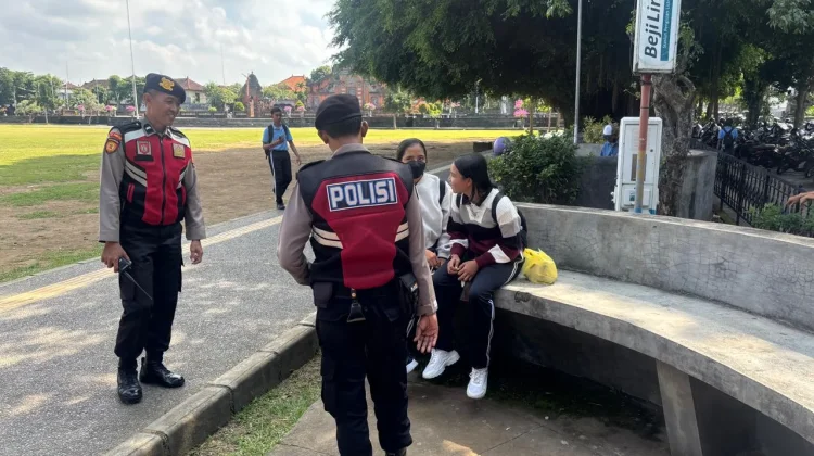 Unit Patroli Sat Samapta Polres Klungkung Laksanakan KRYD di Lapangan Puputan