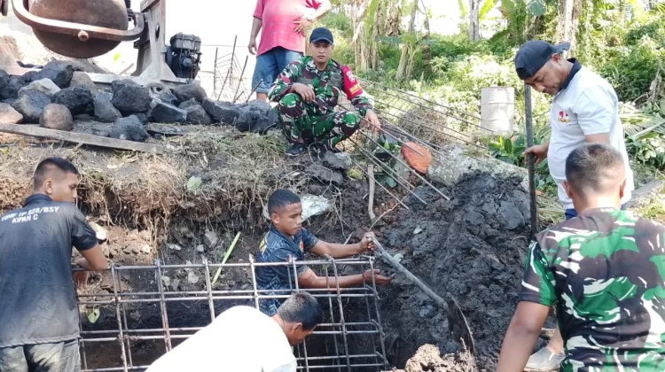 Pembangunan Jembatan Garuda Desa Tegak Dipercepat Libatkan Prajurit YTP