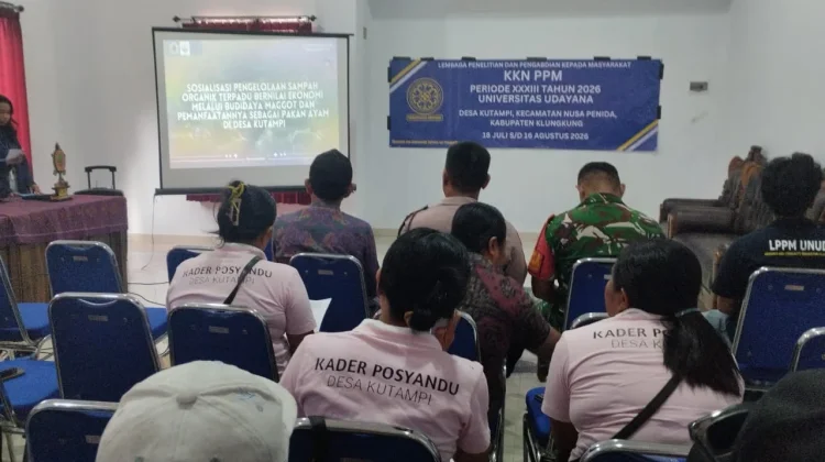 Babinsa Kutampi Dukung Pengelolaan Sampah Organik bersama Mahasiswa Unud