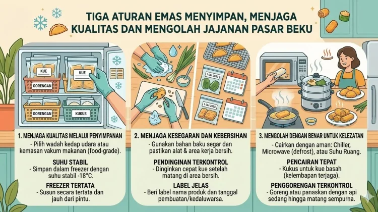 Tiga Aturan Menyimpan, Menjaga Kualitas dan Mengolah Jajanan Pasar Beku