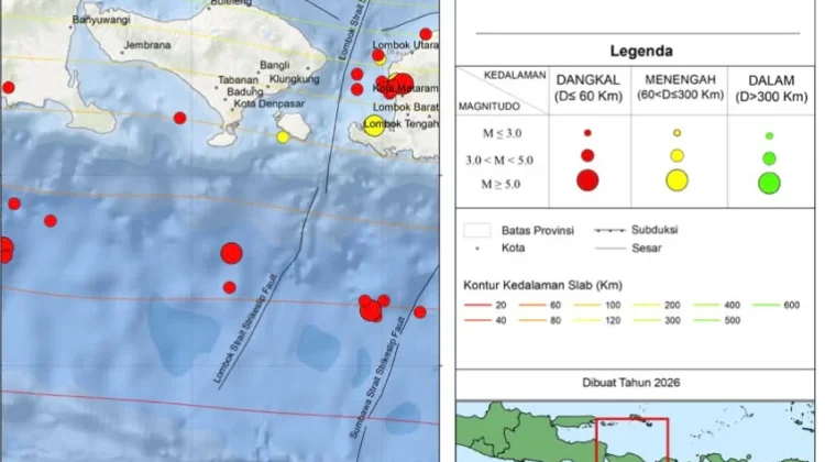Bali dan Wilayah Sekitarnya diguncang Puluhan Gempa Bumi Dangkal