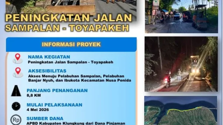 Perkuat Konektivitas Nusa Penida, Pemkab Klungkung Rekonstruksi Jalan Sampalan