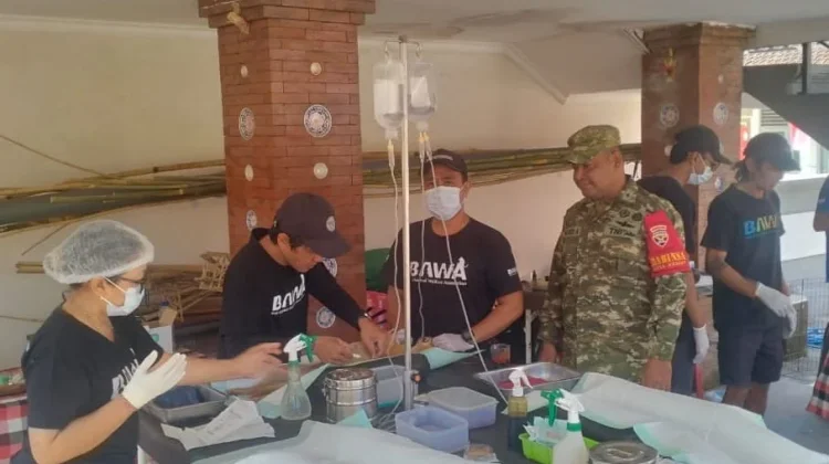 Babinsa Kesiut Kawal Vaksinasi dan Sterilisasi Puluhan Hewan Penular Rabies